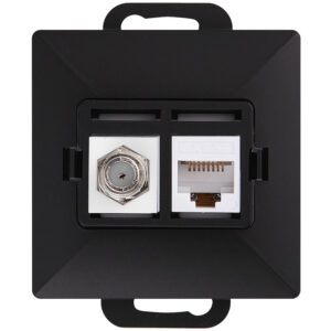 TV/F+RJ45/P czarny mat