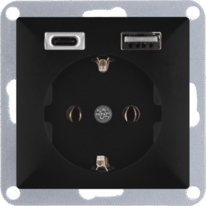 PT-17P/USB A+C czarny mat