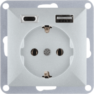 PT-17P/USB A+C srebrny